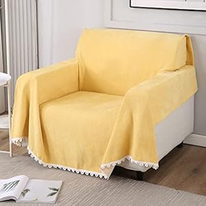 Chenille Sofa Couch Slipcover, Yellow for 1/2/3 Seater