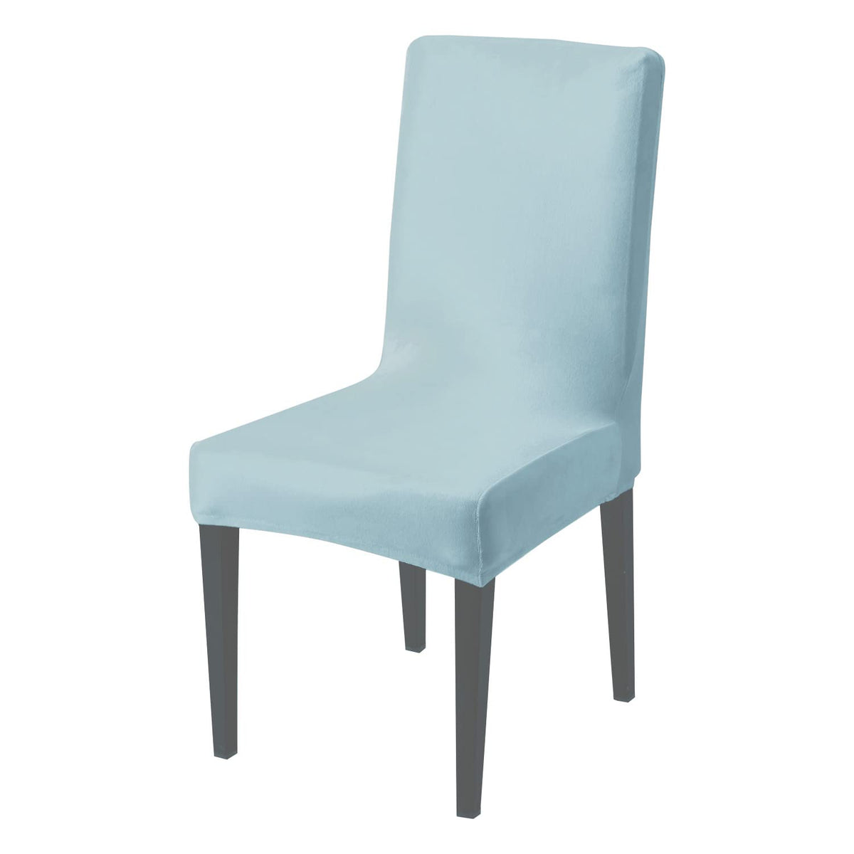 Elastic Stretchable Premium Velvet Dining Chair Cover, Sky Blue
