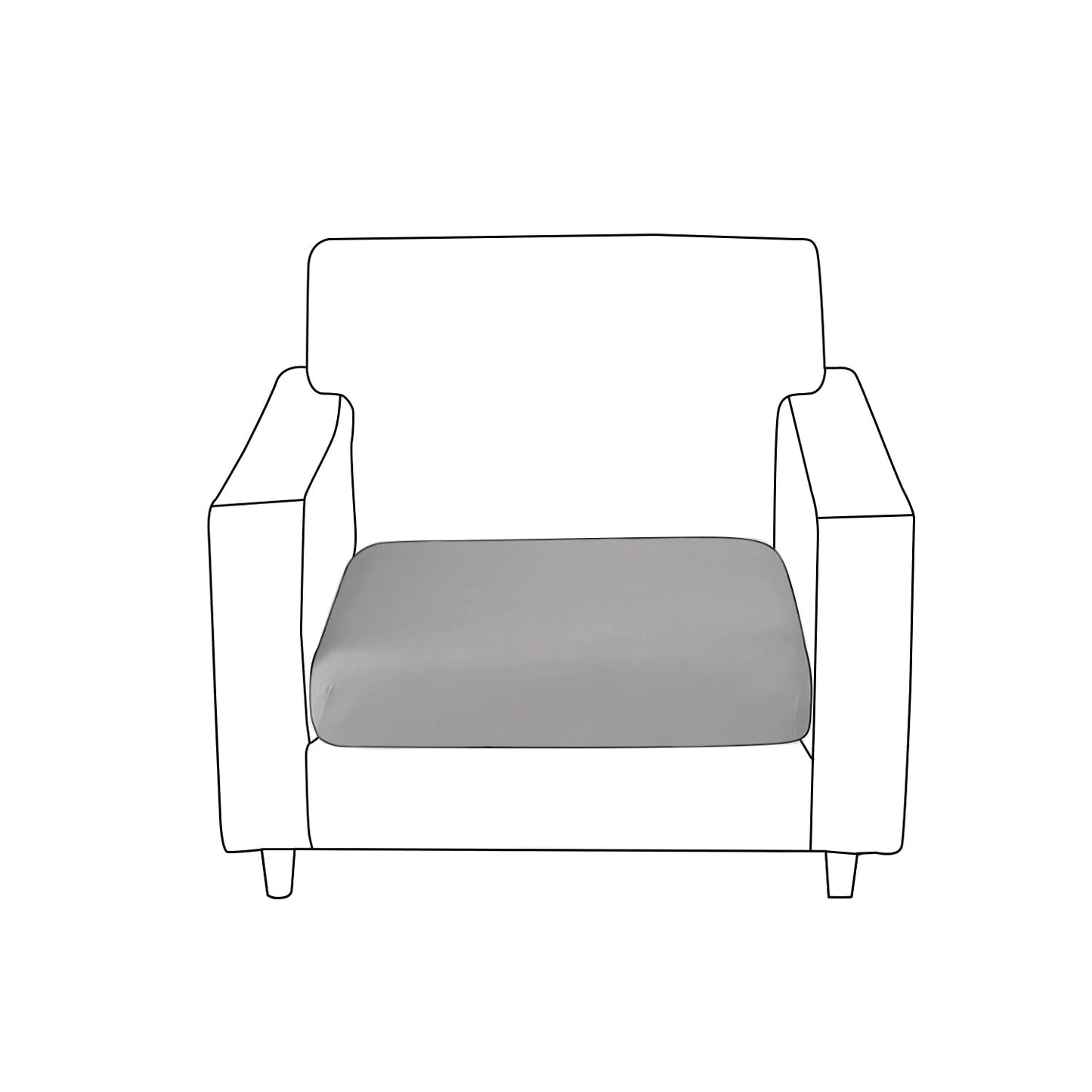 100% Waterproof Stretchable Seat Couch Cushion Cover for 1/2/3 Seater, Light Grey