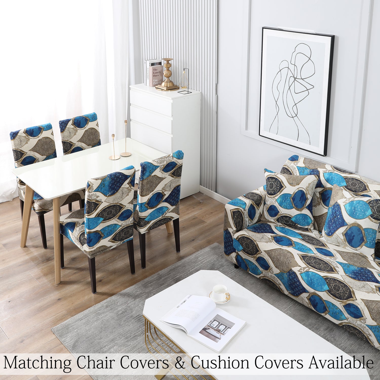 Buy Egyptian Art Matching elastic covers for chairs and sofas