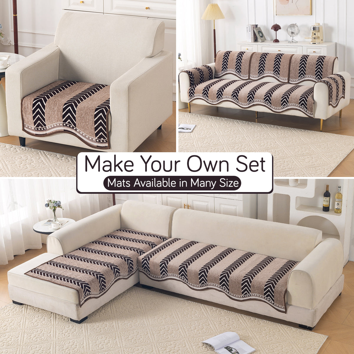 Serene Curves Sofa Cover Mat, Nomad Chevron