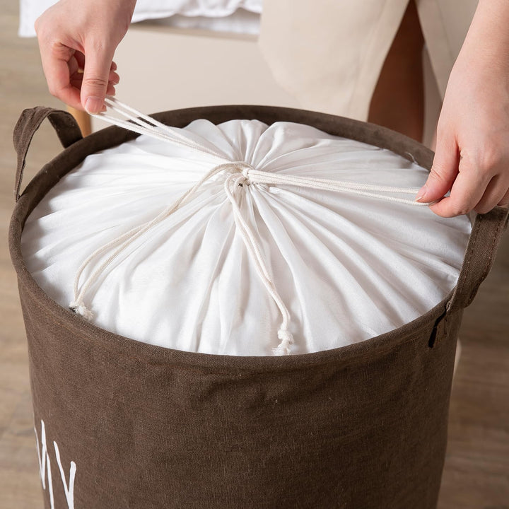 Foldable Laundry Bag with Lid Drawstring