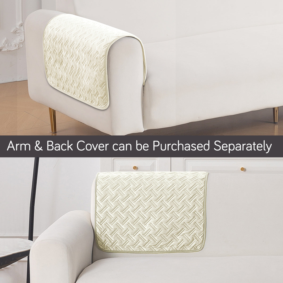 Softline Quilted Sofa Cover Mat, Butter Cream