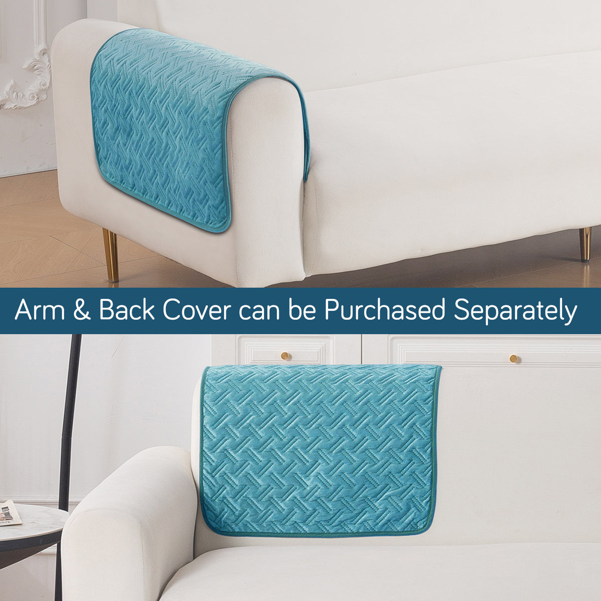 Softline Quilted Sofa Cover Mat, Teal Blue