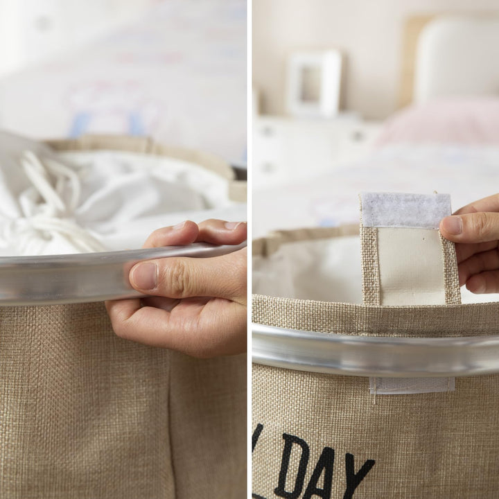 Foldable Laundry Hamper Basket Bag with Drawstring Closure