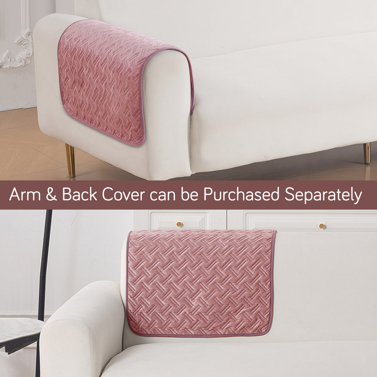 Softline Quilted Sofa Cover Mat, Dusty Rose Pink