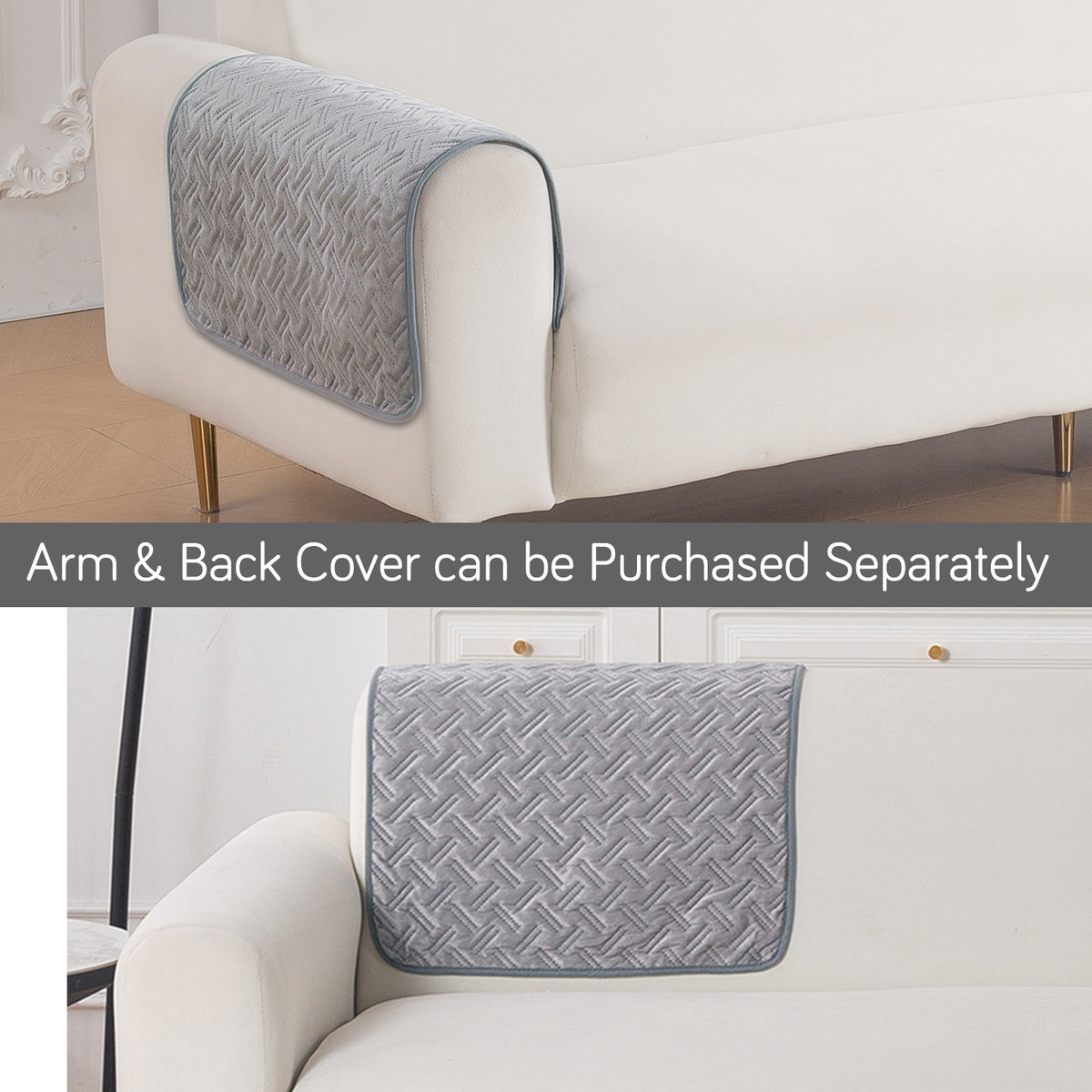 Softline Quilted Sofa Cover Mat, Arctic Grey