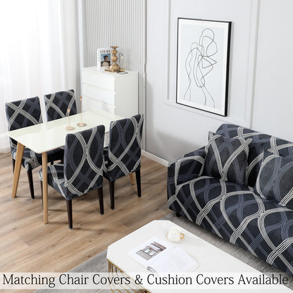 Elastic Stretchable Printed Sofa Cover, Shadow Grey