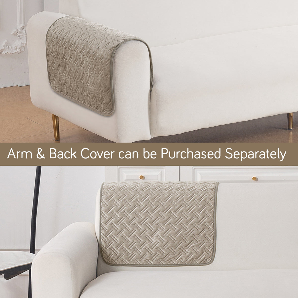 Softline Quilted Sofa Cover Mat, Latte Brown