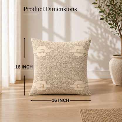 HOKIPO Boucle Cushion Cover 16x16 in for Sofa, Beige