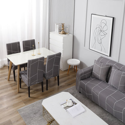 Buy Ash Grey Abstract Matching elastic covers for chairs and sofas
