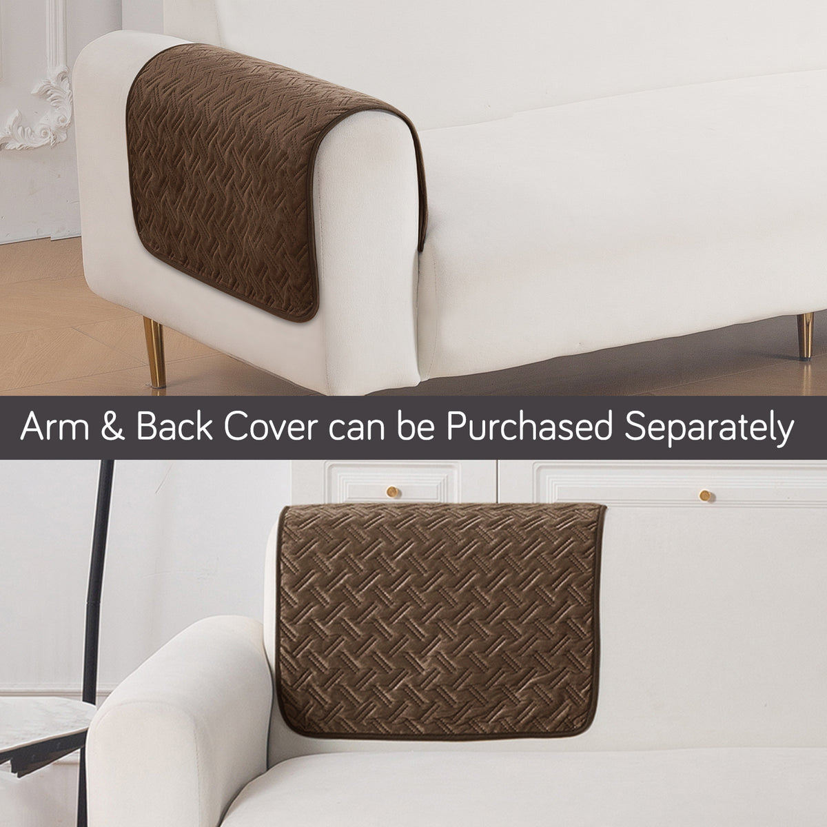 Softline Quilted Sofa Cover Mat, Chocolate Brown