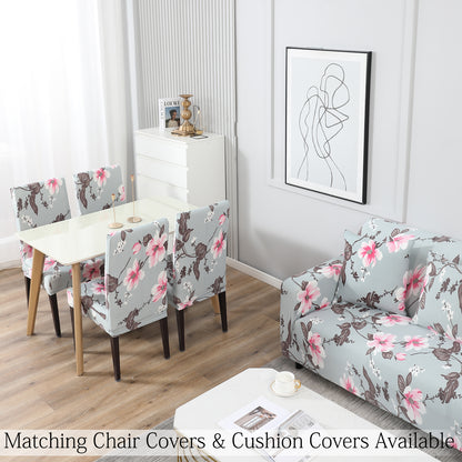 Buy Bluish Grey  Printed Matching elastic covers for chairs and sofas