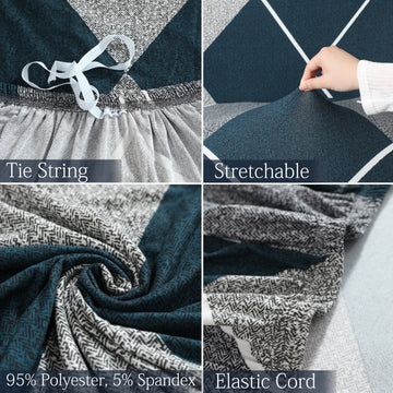 Latest Blue Rhombus Printed Elastic sofa cover set
