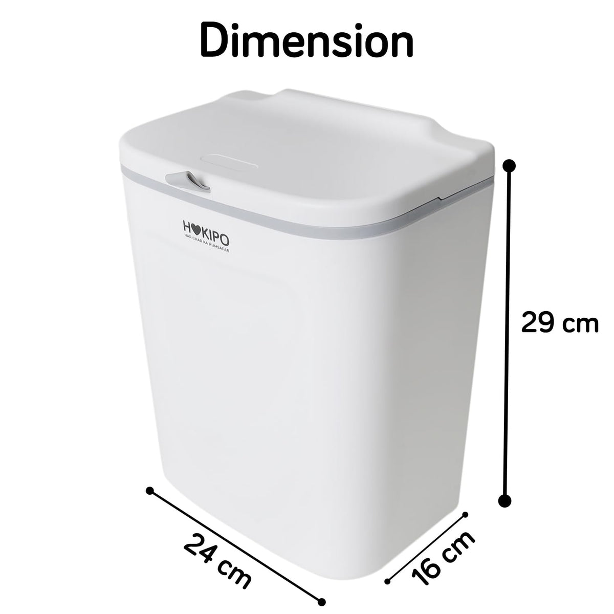 Plastic Hanging/Wall Mounted Dustbin For Bathroom Toilet Kitchen Home Or Office, White, Pack Of 1, Open-Top
