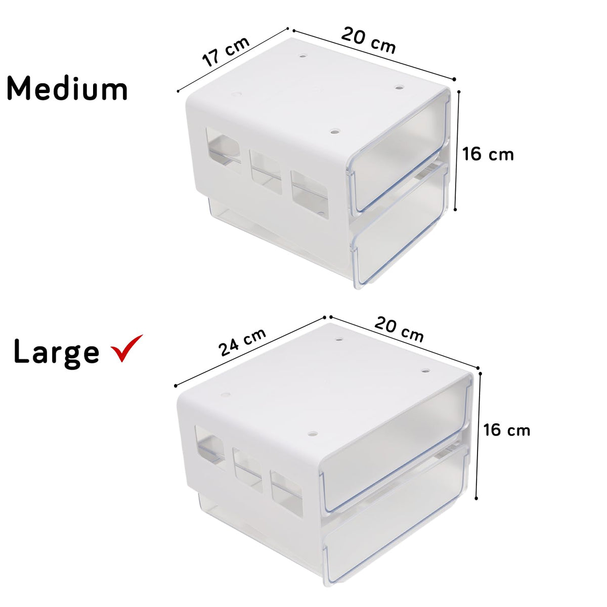 Self Adhesive Drawers | Medium and Large size | HOKIPO