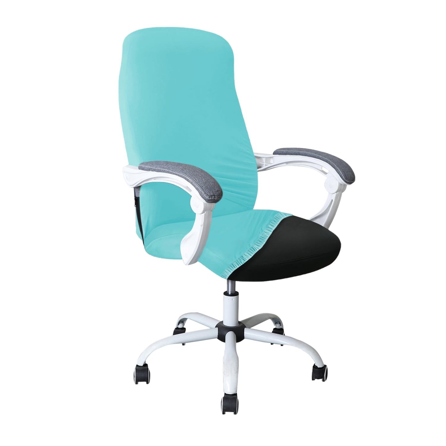 HOKIPO 140gsm Stretchable Office Chair Cover, Sky Blue - Medium / Large