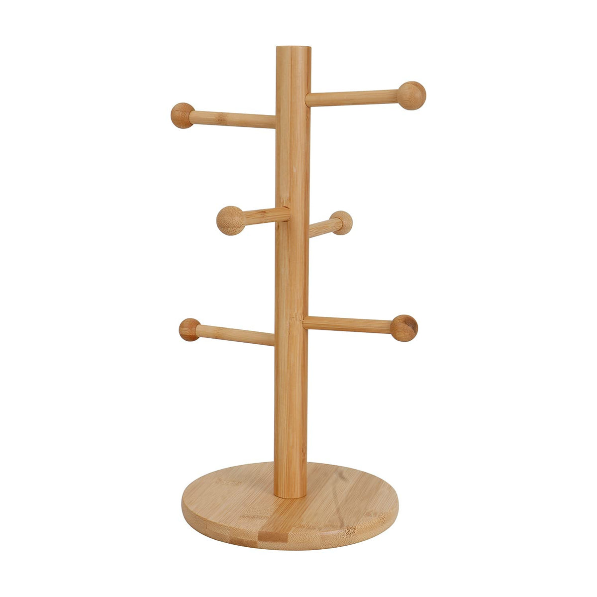 Wood Eco-Friendly Bamboo Mug Holder Stand For Kitchen Counter Dining Table Mug Organizer, 35 X 16.5 cm