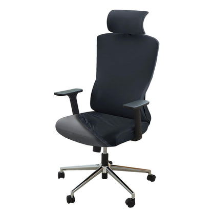 Office Chair Cover with Headrest and Stretchable Chair Seat Covers, Smokey Grey