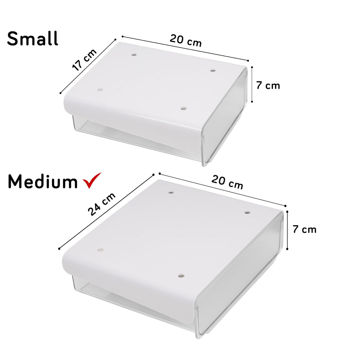 Under Table Self Adhesive Drawer | Medium and Small size | HOKIPO