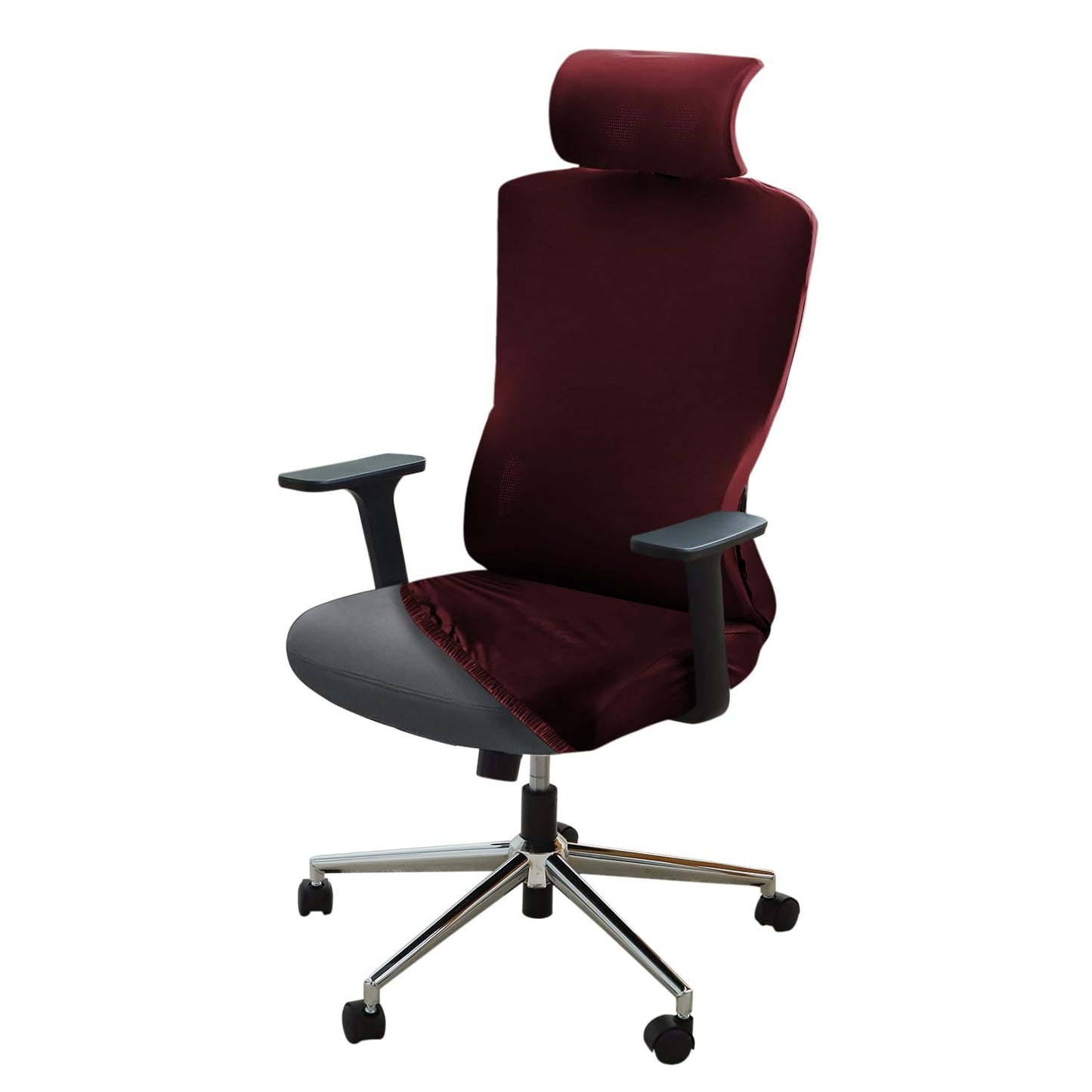 Office Chair Cover with Headrest and Stretchable Chair Seat Covers,  Burgundy