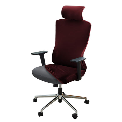 Office Chair Cover with Headrest and Stretchable Chair Seat Covers,  Burgundy