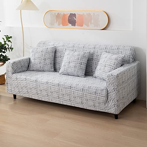 Elastic Stretchable Printed Sofa Cover, Marble Print