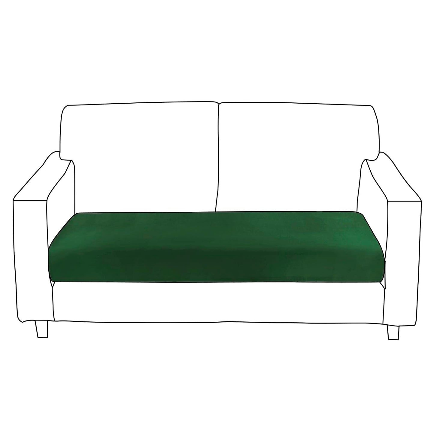 100% Waterproof Stretchable Seat Couch Cushion Cover for 1/2/3 Seater, Green