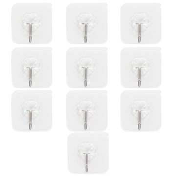 Magic Sticker Series Adhesive Hooks - Load Capacity 5 kg, Pack of 10/20, Transparent