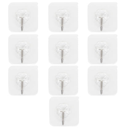 Magic Sticker Series Adhesive Hooks - Load Capacity 5 kg, Pack of 10/20, Transparent