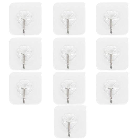 Magic Sticker Series Adhesive Hooks - Load Capacity 5 kg, Pack of 10/20, Transparent