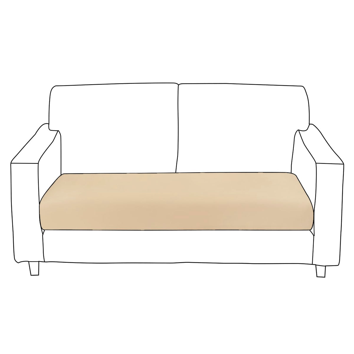 100% Waterproof Stretchable Seat Couch Cushion Cover for 1/2/3 Seater, Beige