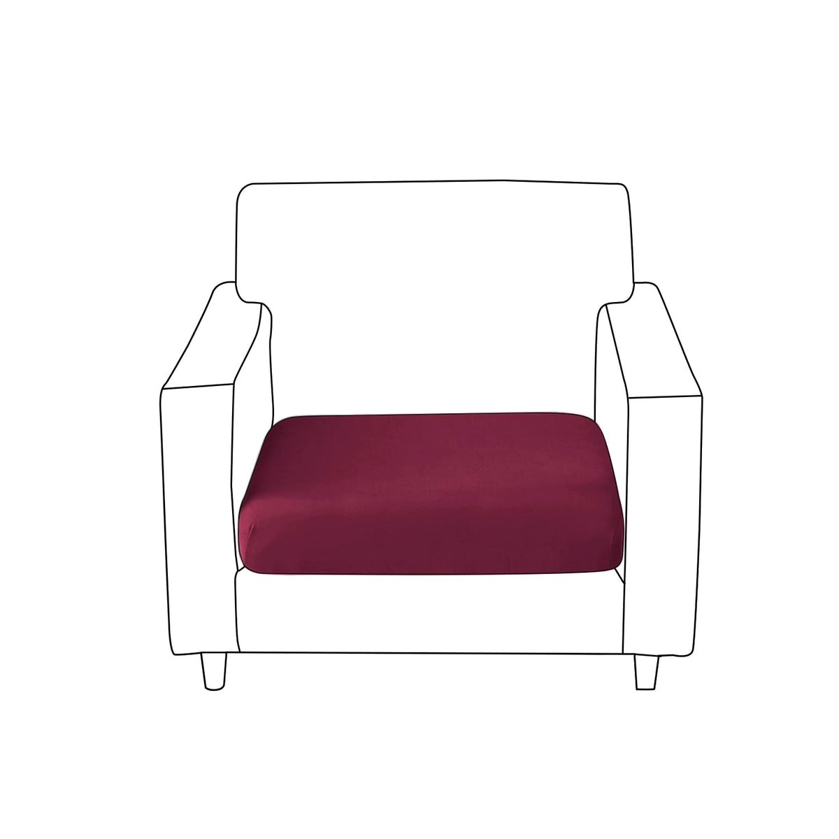 100% Waterproof Stretchable Seat Couch Cushion Cover for 1/2/3 Seater, Maroon