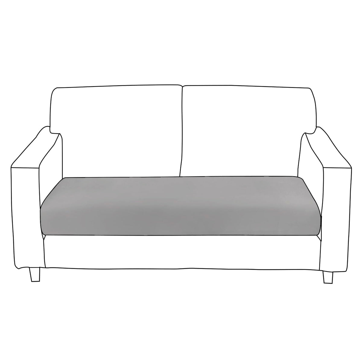 100% Waterproof Stretchable Seat Couch Cushion Cover for 1/2/3 Seater, Light Grey