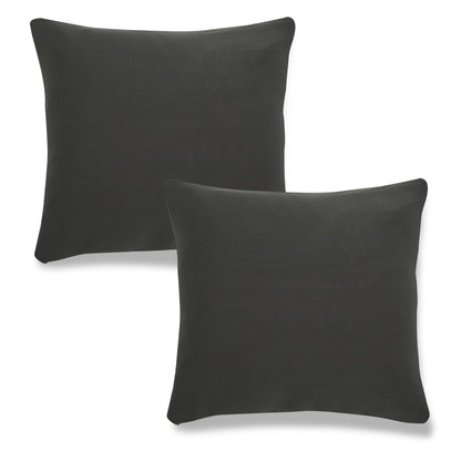HOKIPO Stretchable Pack of 2 Plain Cushion Cover 16x16 inch,Dark Grey