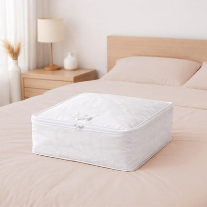 Foldable Clothes Organiser for Wardrobe and Closet Storage Bag - White