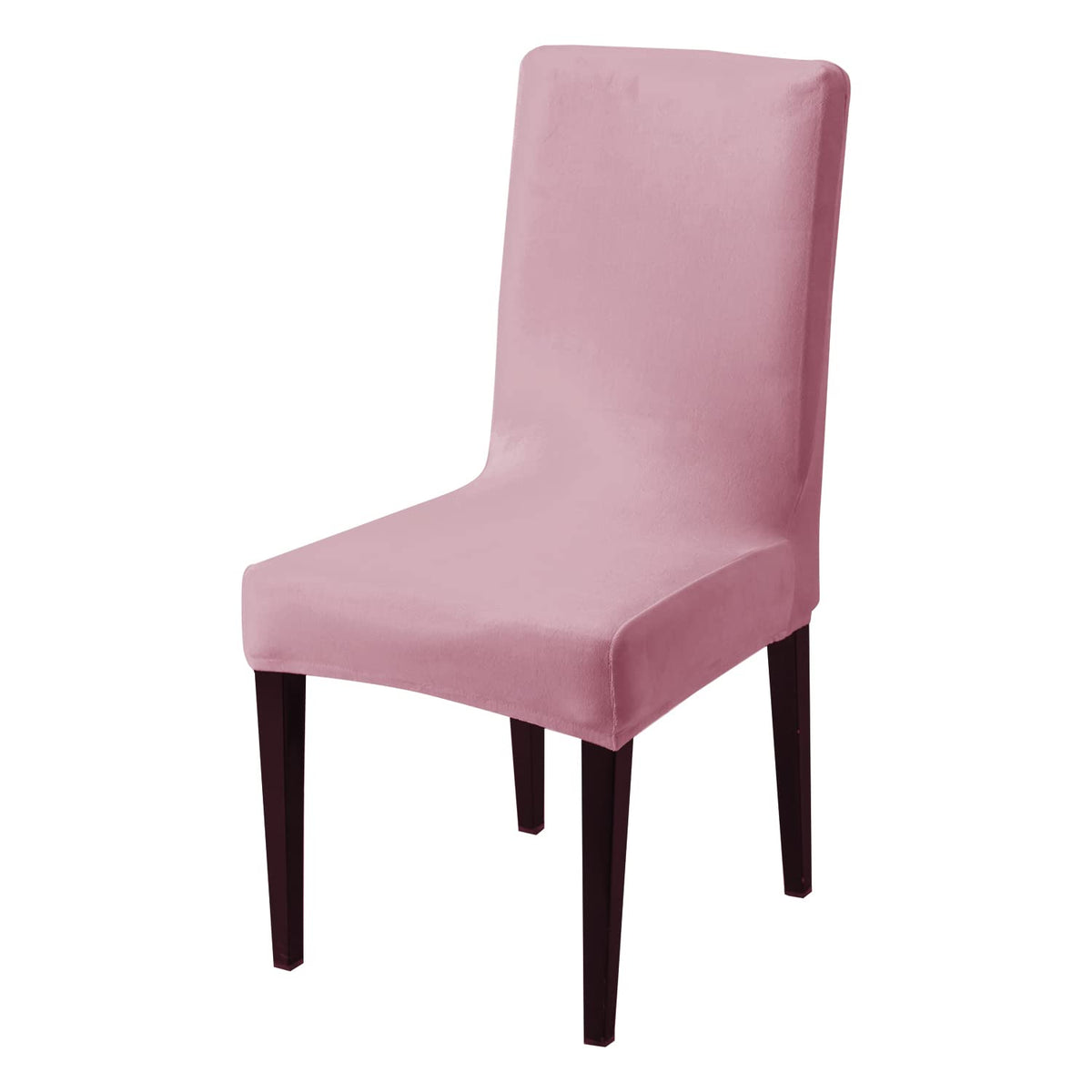 Elastic Stretchable Premium Velvet Dining Chair Cover, Pink