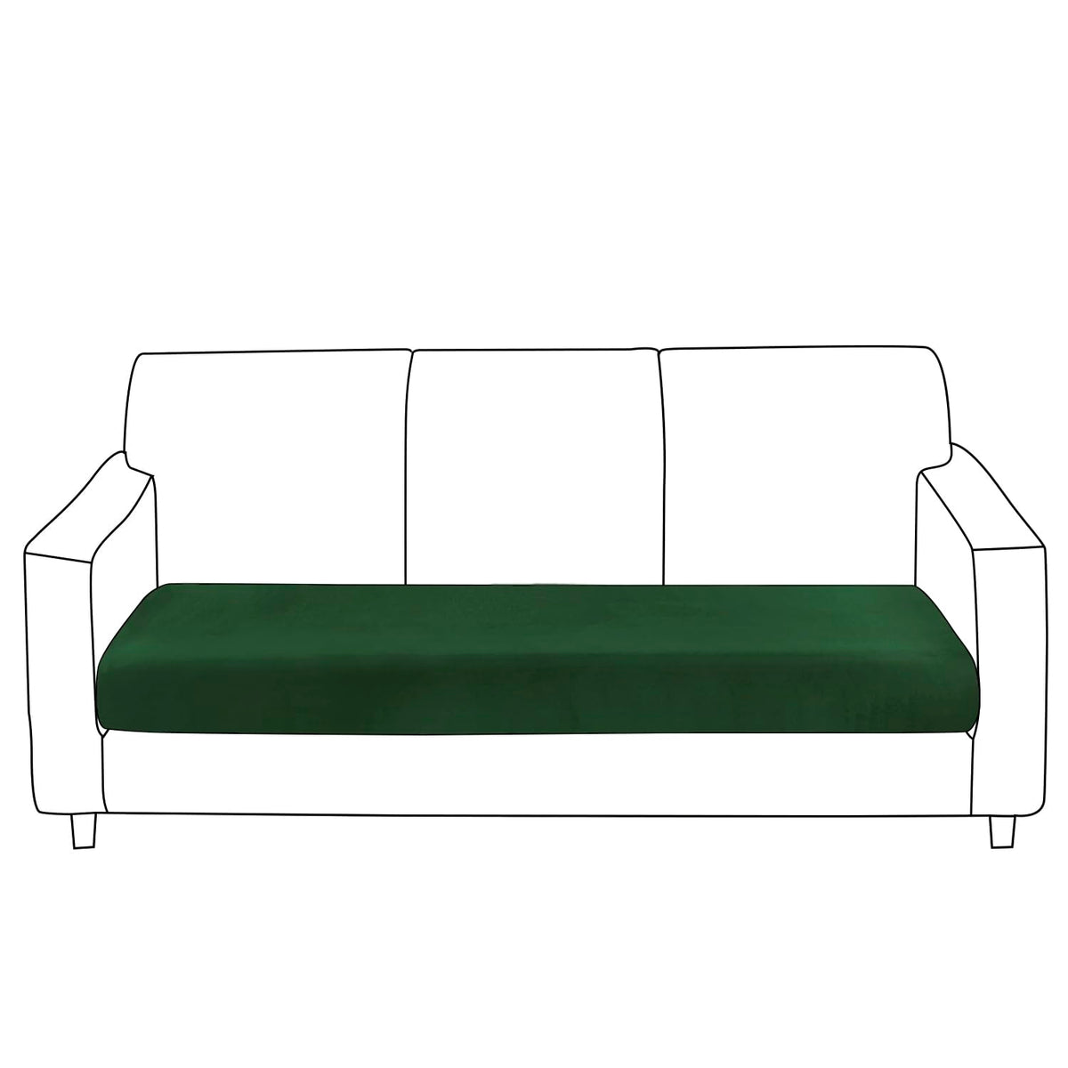 100% Waterproof Stretchable Seat Couch Cushion Cover for 1/2/3 Seater, Green