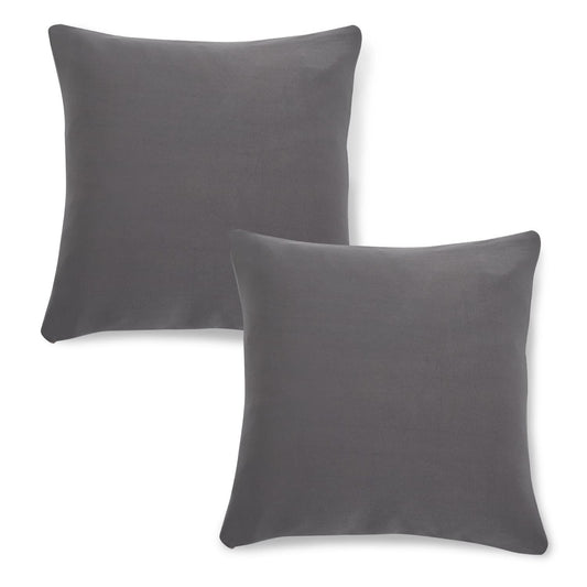 HOKIPO Stretchable Pack of 2 Plain Cushion Cover 16x16, Light Grey