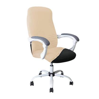 HOKIPO 140gsm Stretchable Office Chair Cover, Beige - Medium / Large