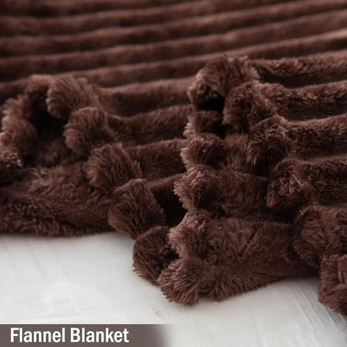 Fleece AC Blanket Queen, Brown
