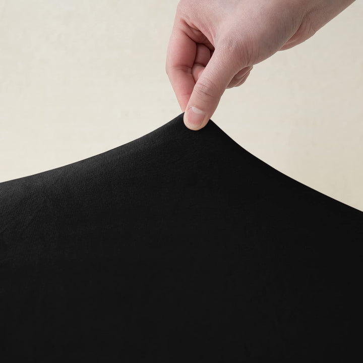 Black stretchable velvet sofa cover