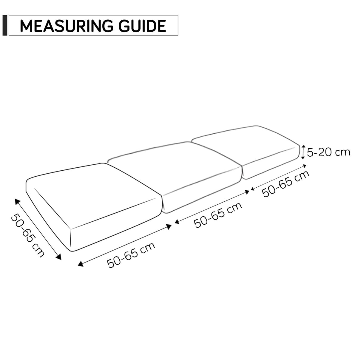 Stretchable Thick Jacquard Textured Seat Cushion Cover for 1/2/3 Seaters / Pieces for Sofa, Dark Grey