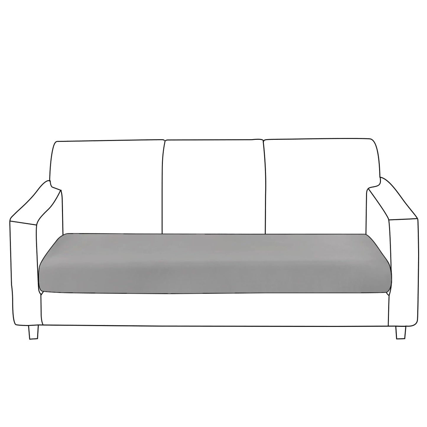 100% Waterproof Stretchable Seat Couch Cushion Cover for 1/2/3 Seater, Light Grey
