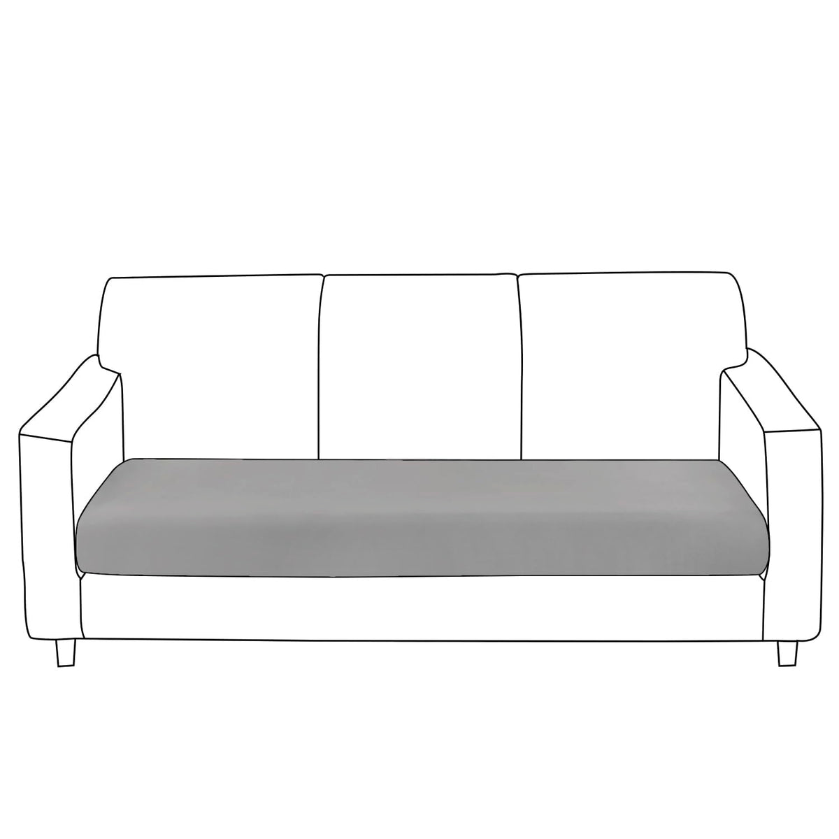 100% Waterproof Stretchable Seat Couch Cushion Cover for 1/2/3 Seater, Light Grey