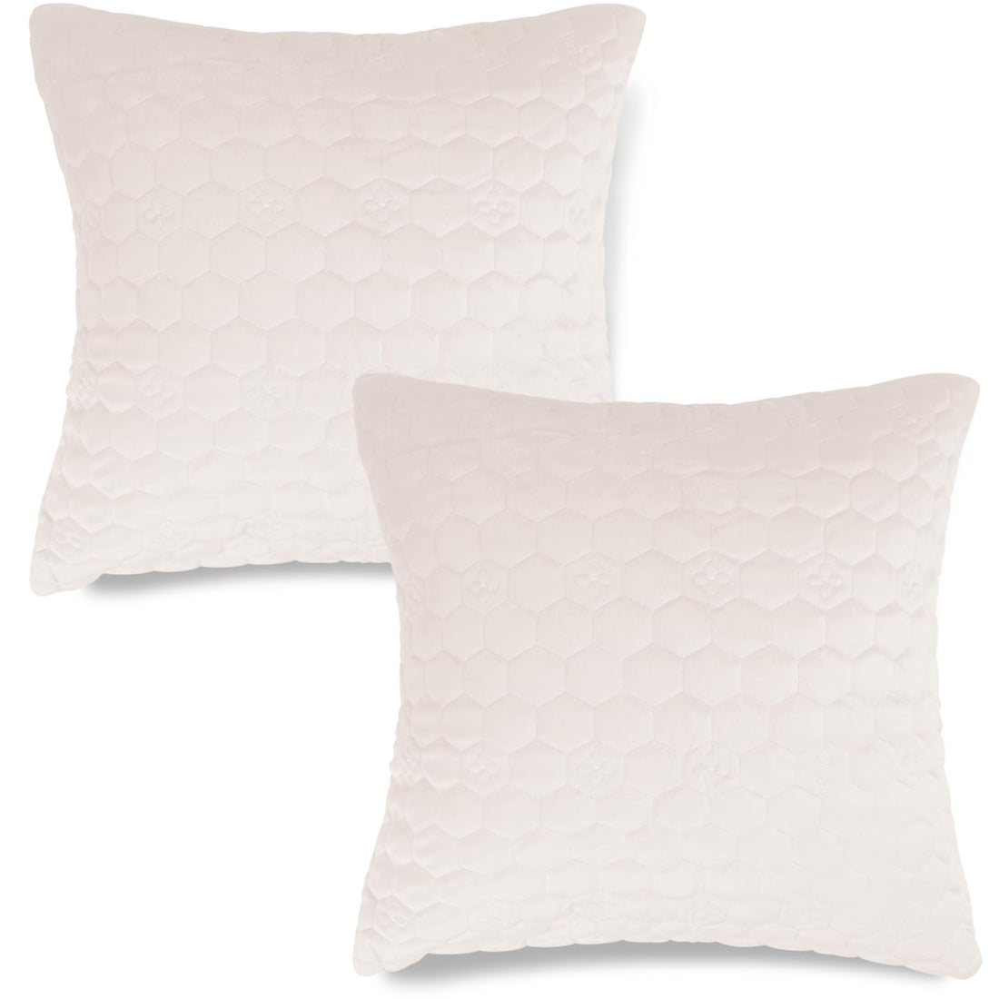 Buy Cute Beige colour Zippered Hexagonal Texture Velvet Pillow Covers