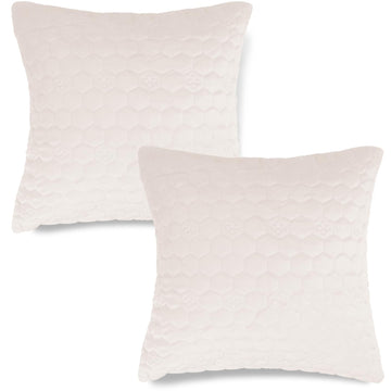 Buy Cute Beige colour Zippered Hexagonal Texture Velvet Pillow Covers