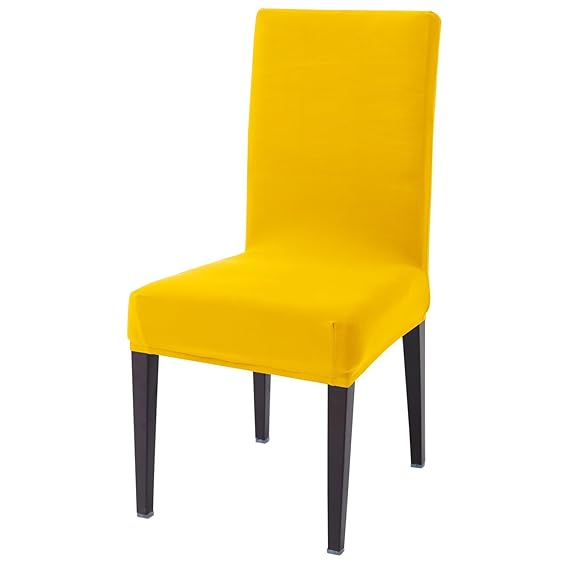 Sunny Yellow Print Chair covers set of 1 piece
