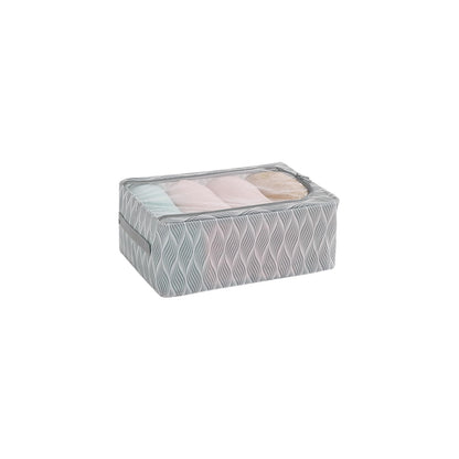 Cloth Organizer with Metal Frame | Moisture & Moth Resistant Wardrobe Organizer | Living Box for Clothes, Grey leaf