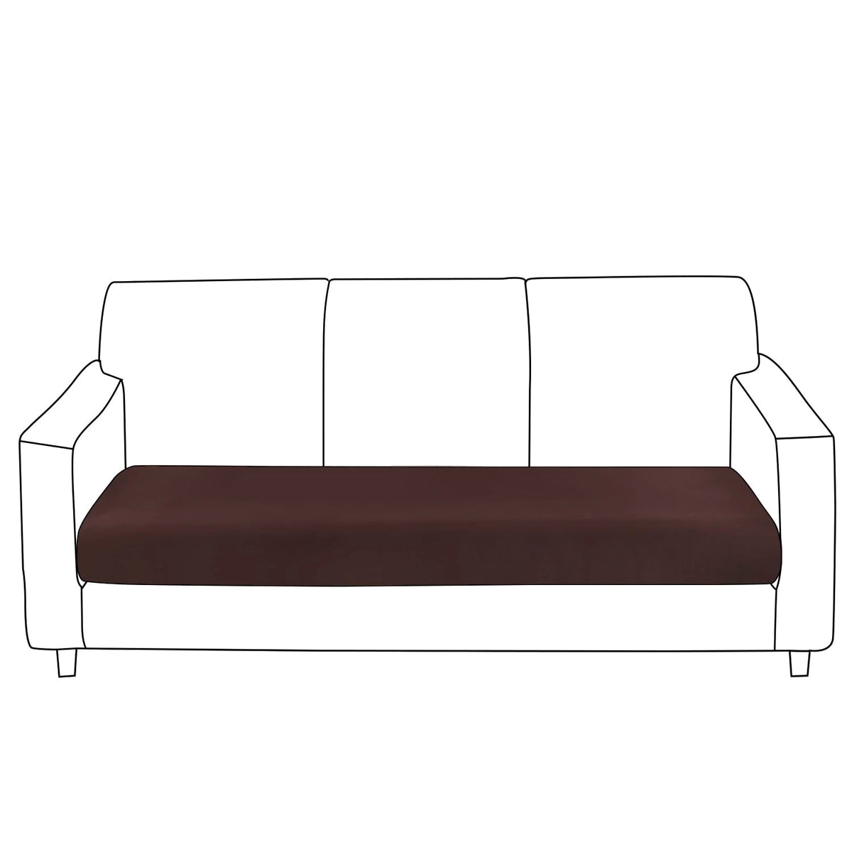 100% Waterproof Stretchable Seat Couch Cushion Cover for 1/2/3 Seater, Brown